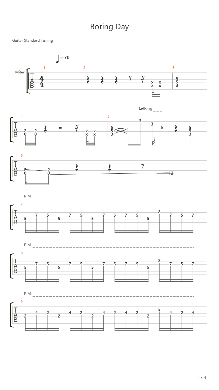 Boring Day吉他谱