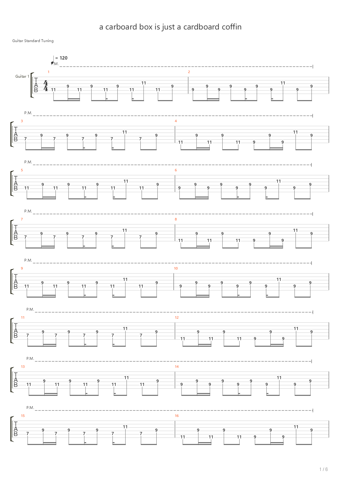 Cardboard Coffin吉他谱