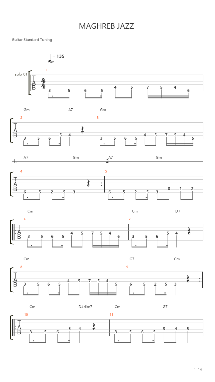 Maghreb Jazz吉他谱