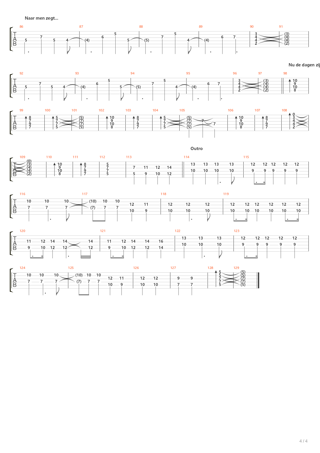 Naar Men Zegt吉他谱