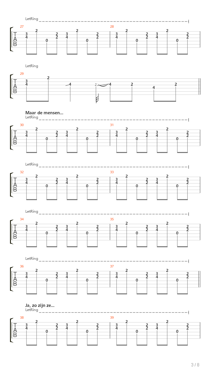 Naar Men Zegt吉他谱