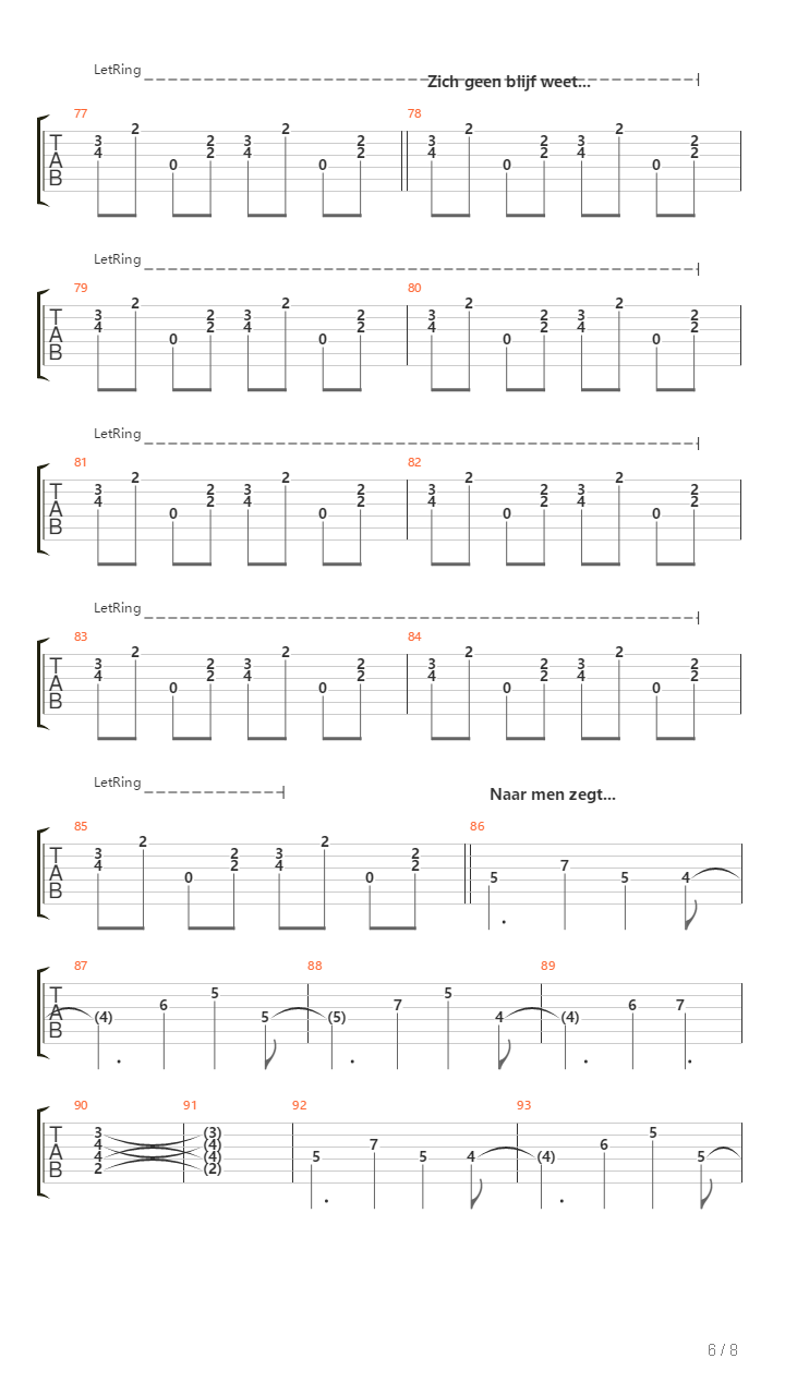 Naar Men Zegt吉他谱