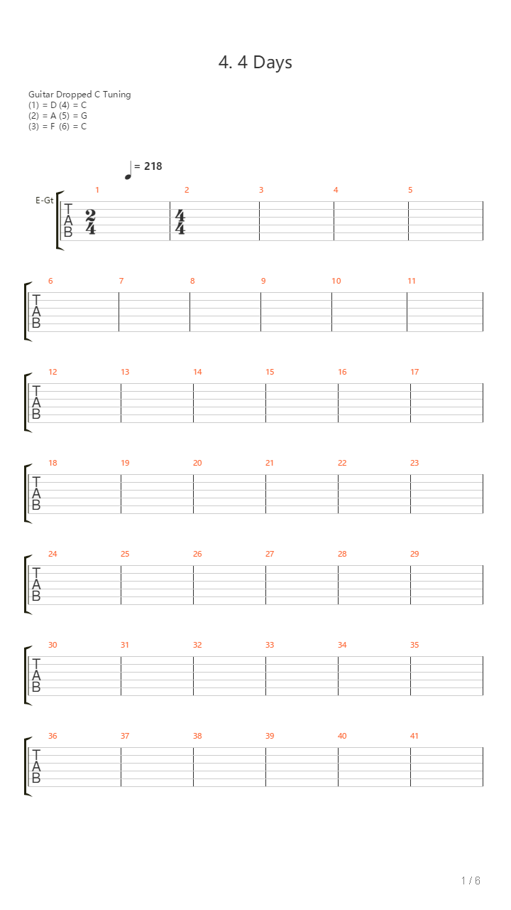 4 Days吉他谱
