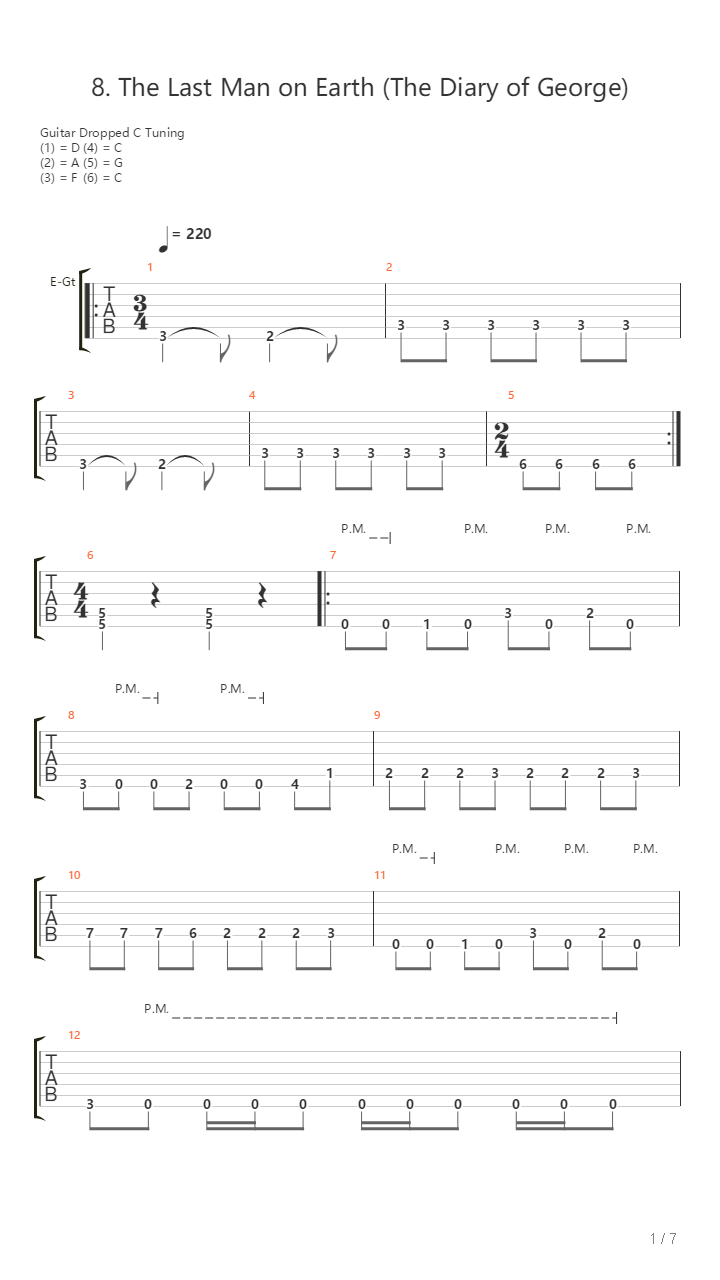 The Last Man On Earth The Diary Of George吉他谱