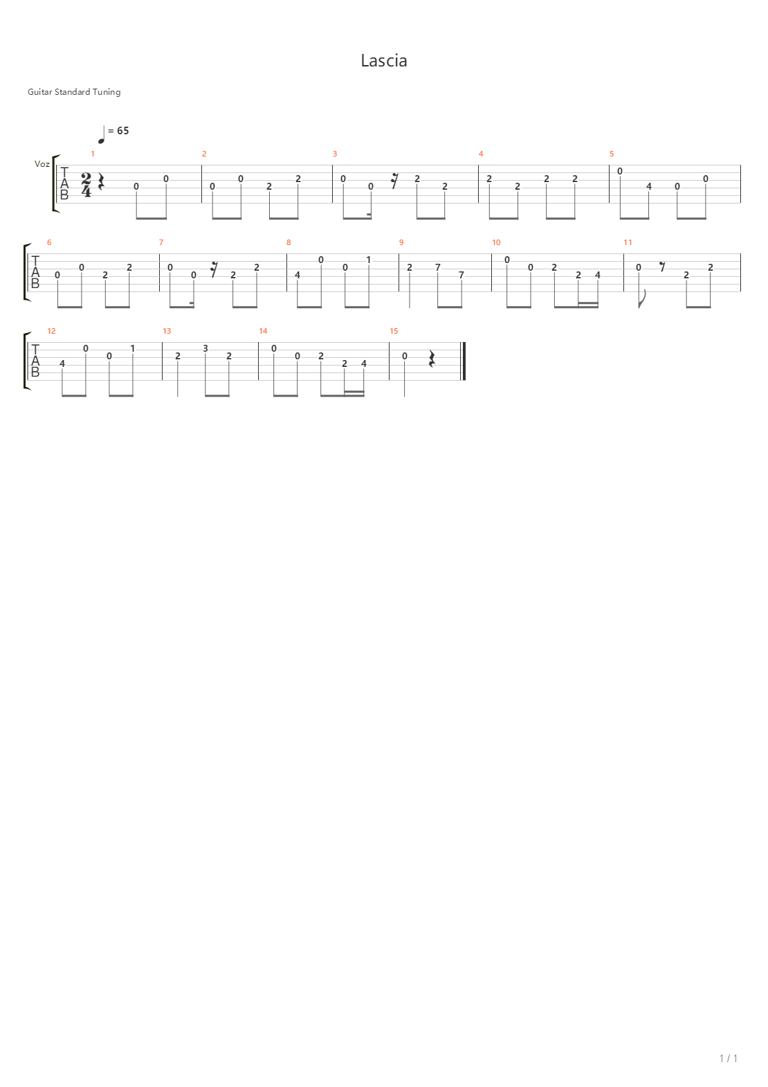 Lascia吉他谱