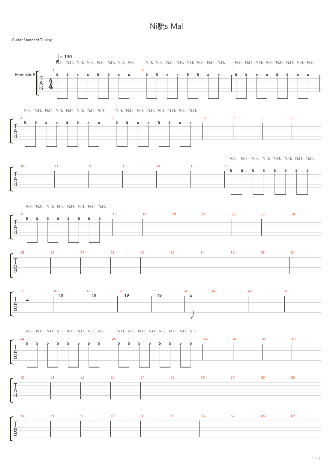 Nias Mal吉他谱