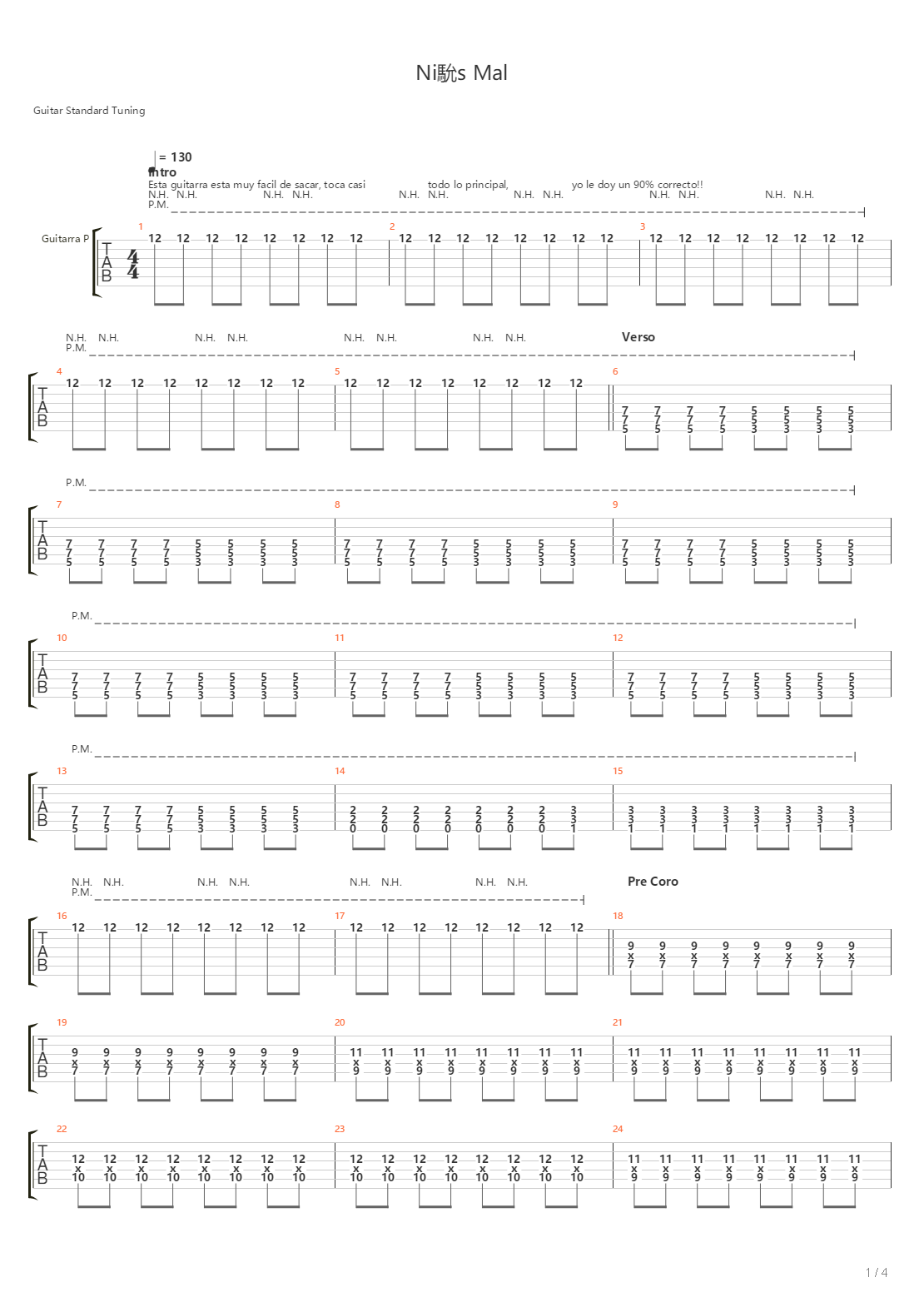 Nias Mal吉他谱