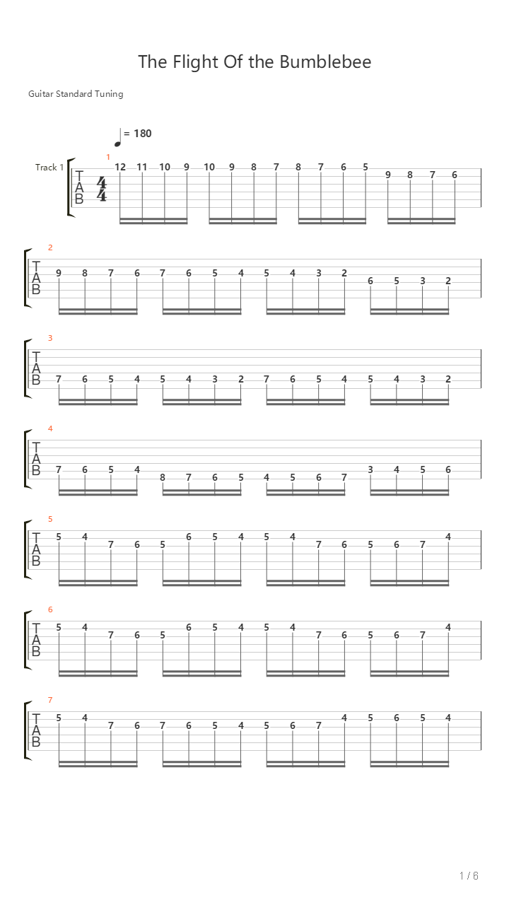 Flight Of The Bumble Bee吉他谱