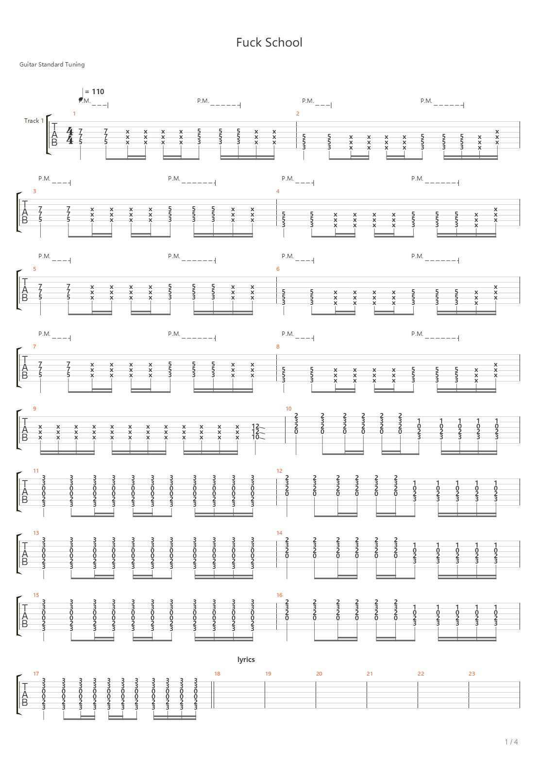 Fuck School吉他谱
