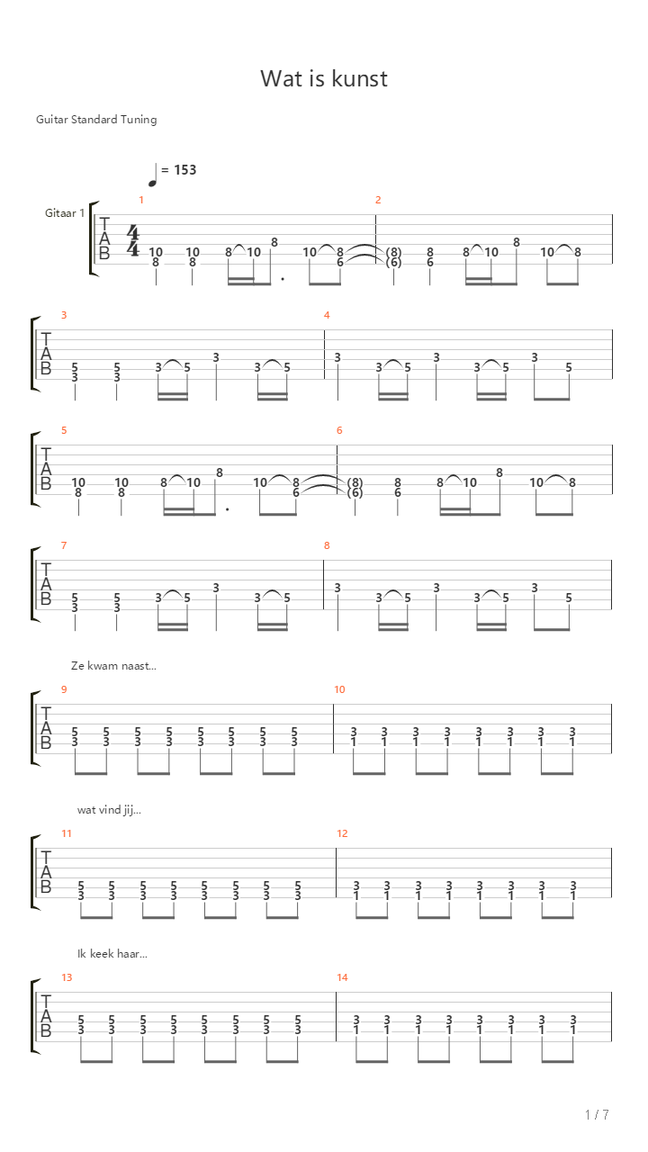 Wat Is Kunst吉他谱