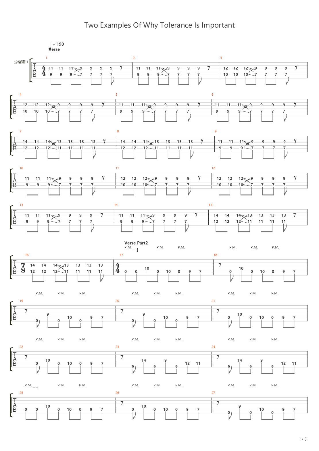 Two Examples Of Why Tolerance Is Important吉他谱