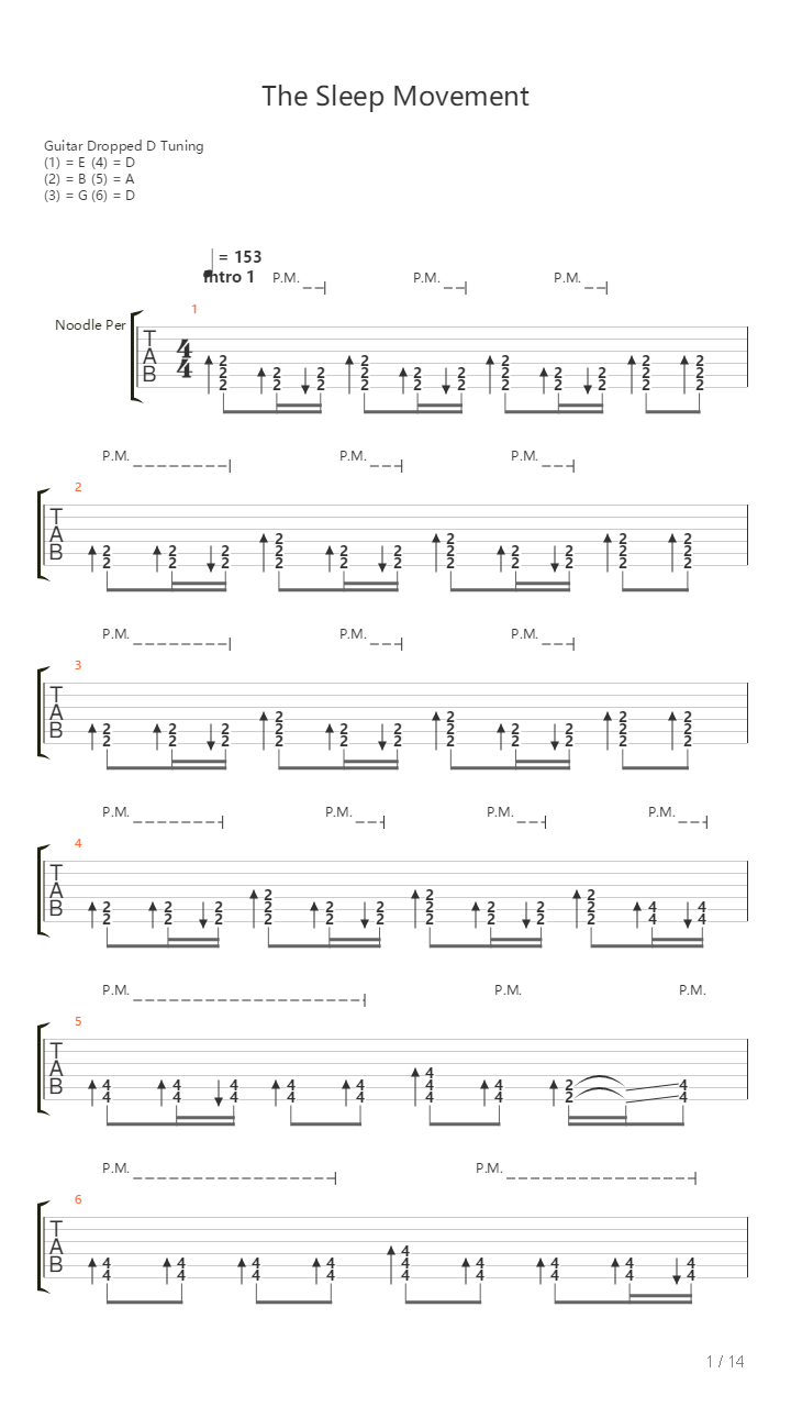 The Sleep Movement吉他谱