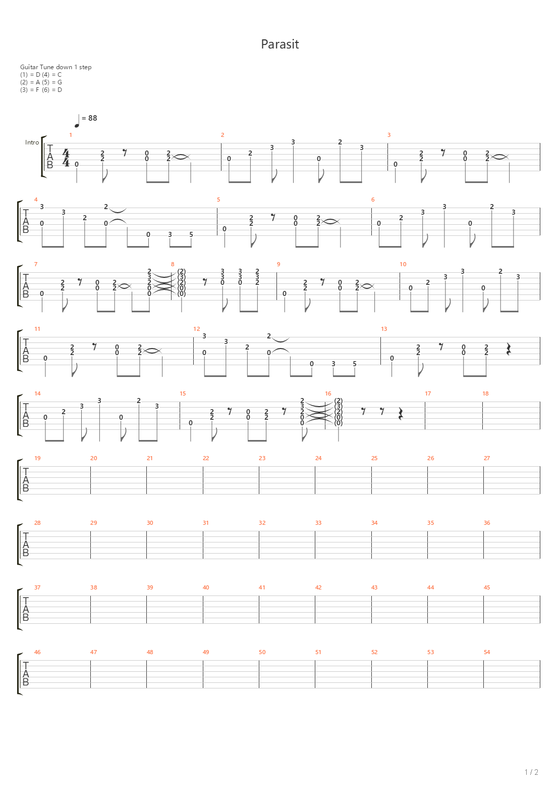 Parasit吉他谱