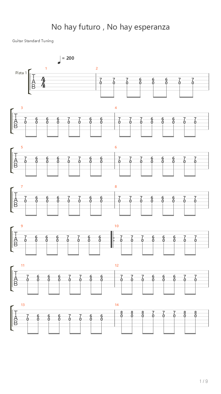 No Hay Futuro No Hay Esperanza吉他谱