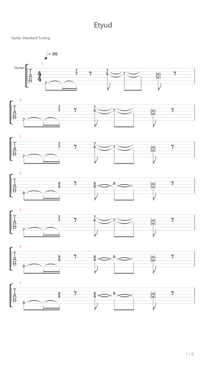 Etyud吉他谱