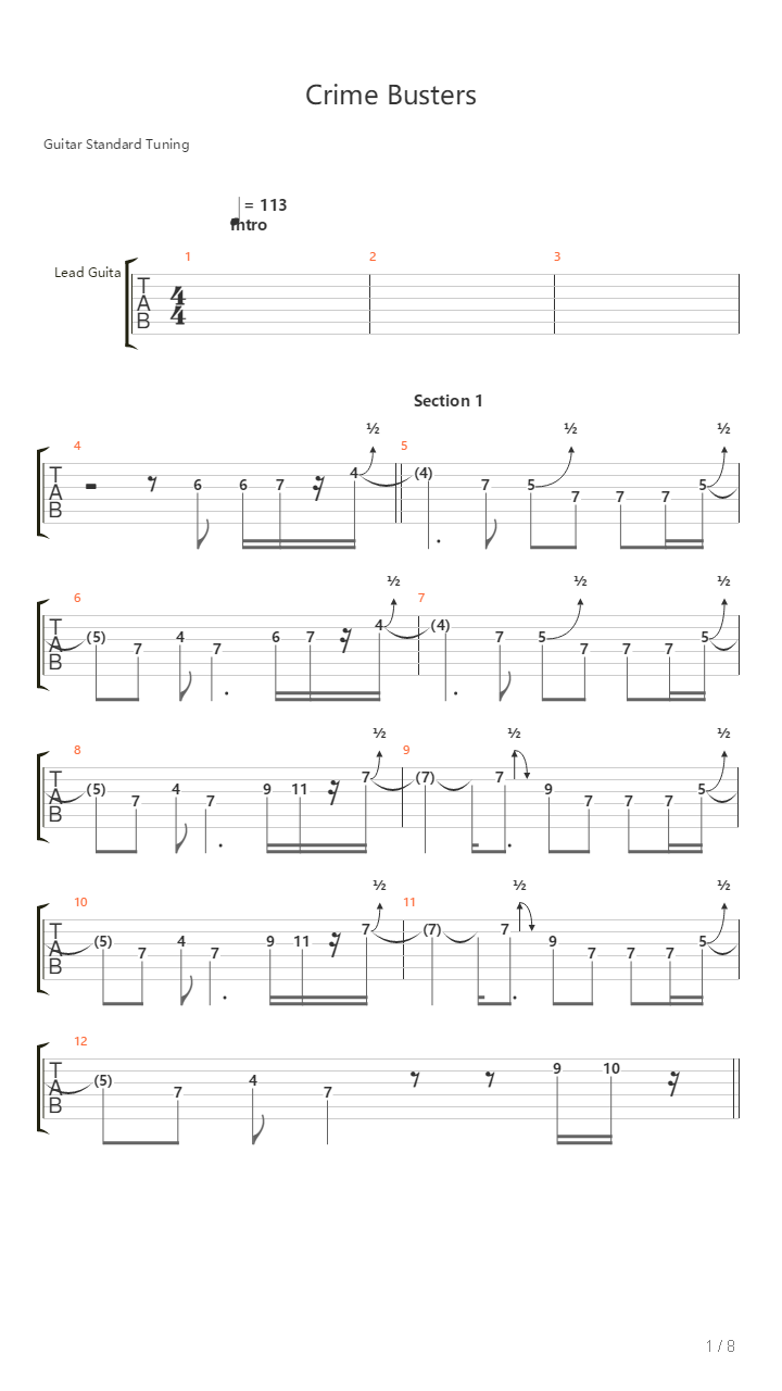 Crime Busters吉他谱