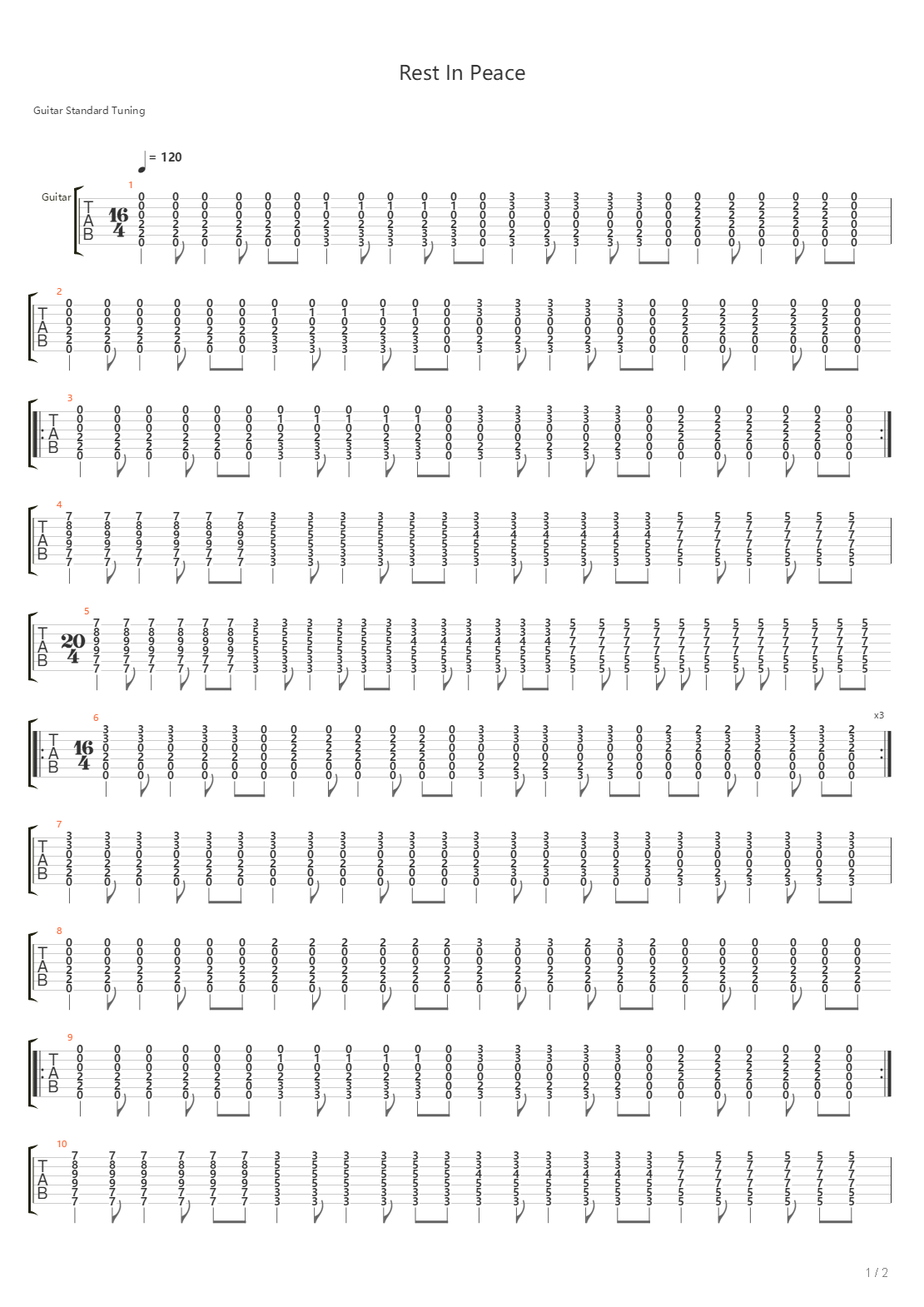 Rest In Peace吉他谱
