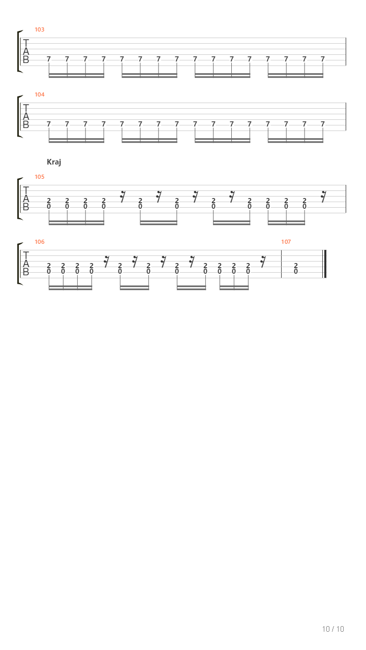 Zla Noc吉他谱