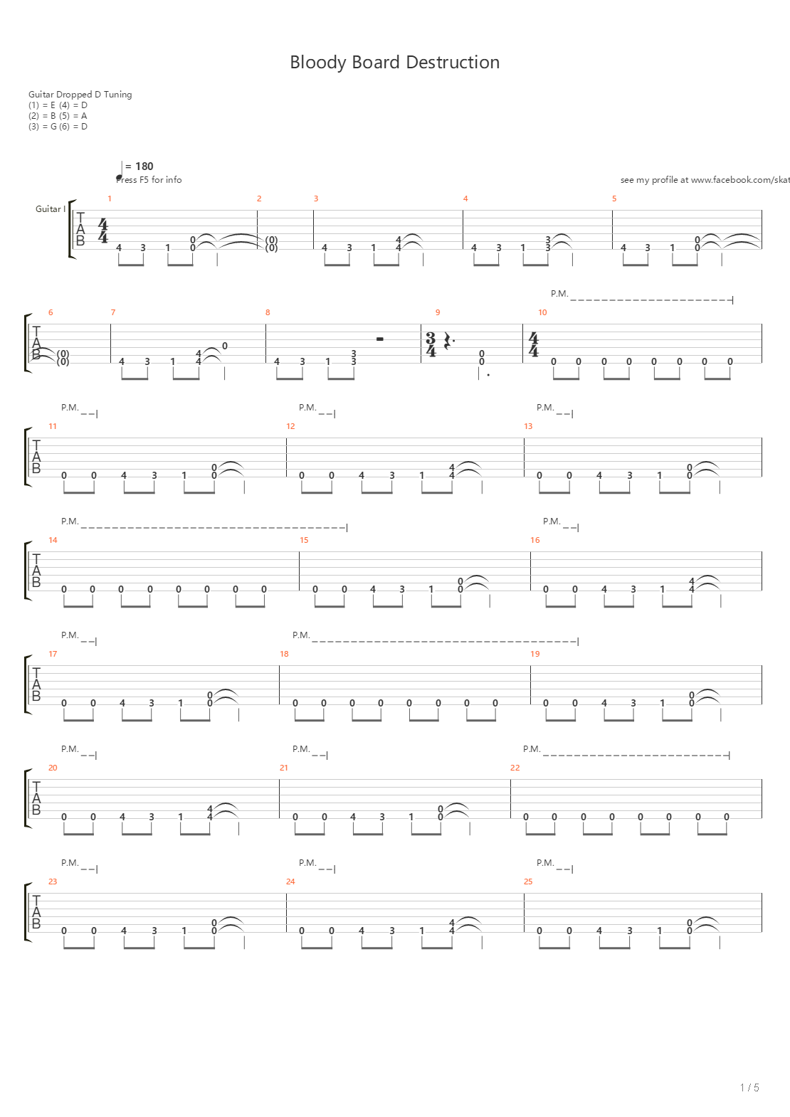 Bloody Board Destruction吉他谱