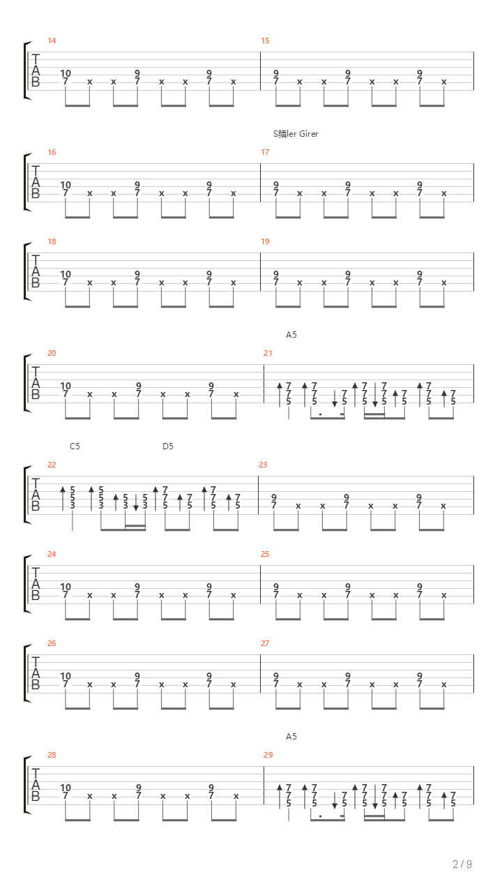 A Sik吉他谱