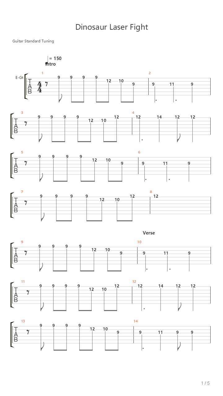 Dinosaur Laser Fight吉他谱