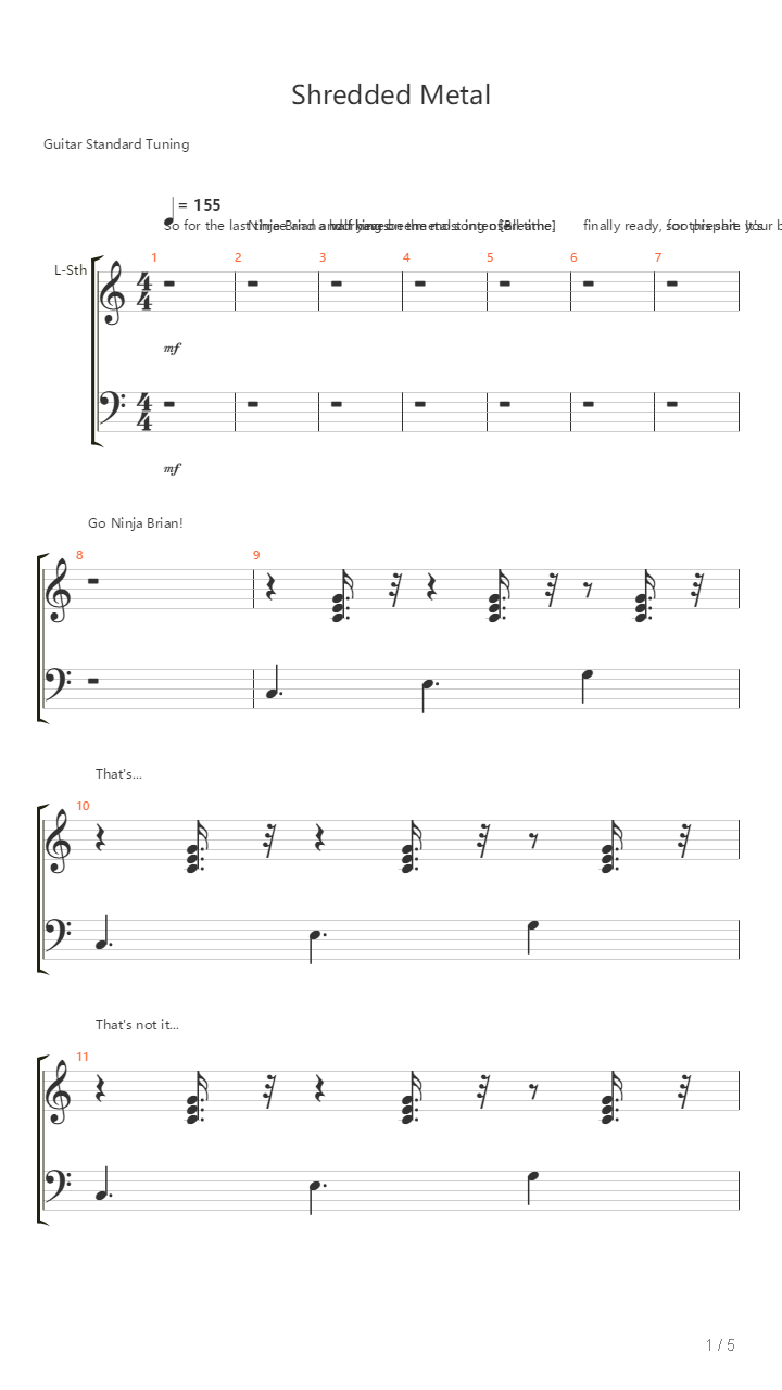 Shredded Metal吉他谱