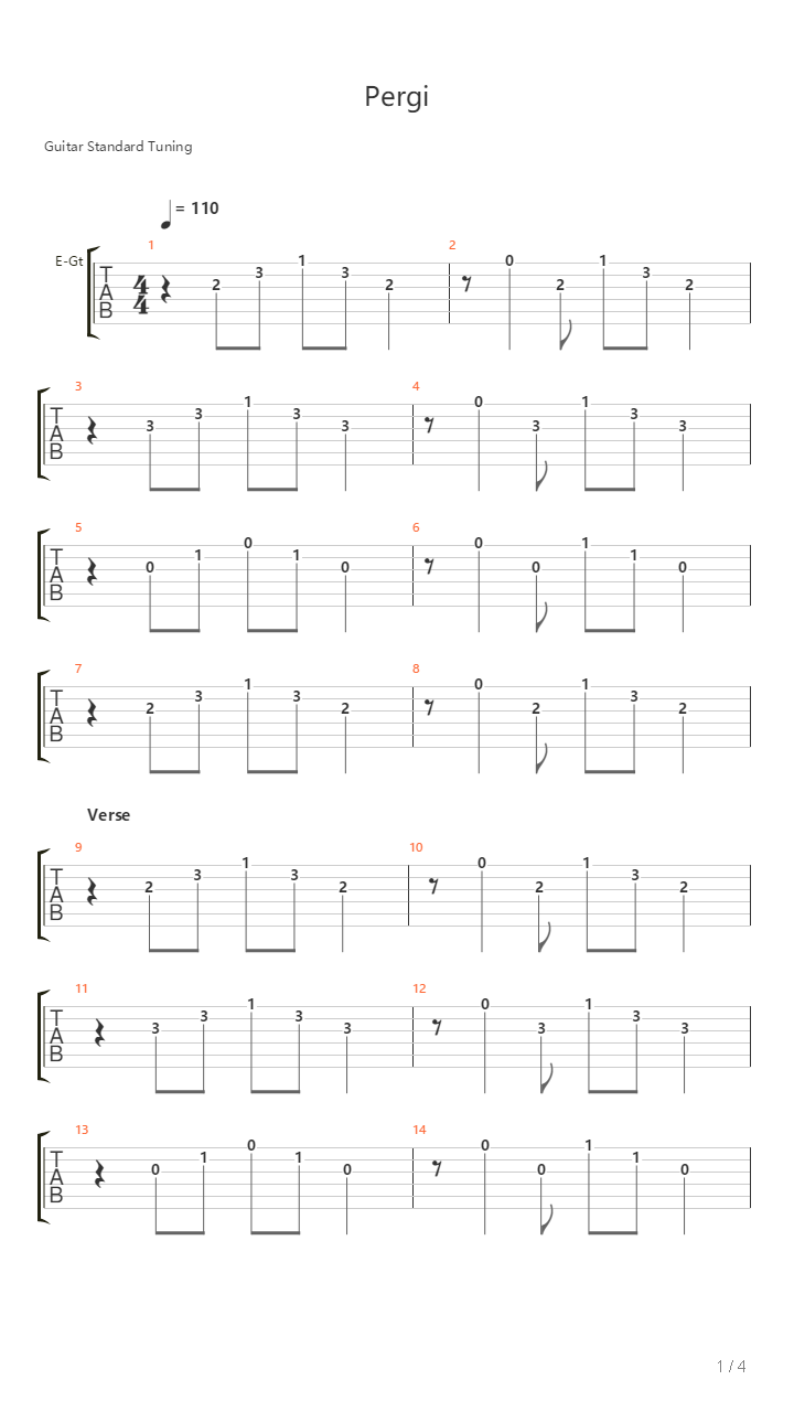 Pergi吉他谱