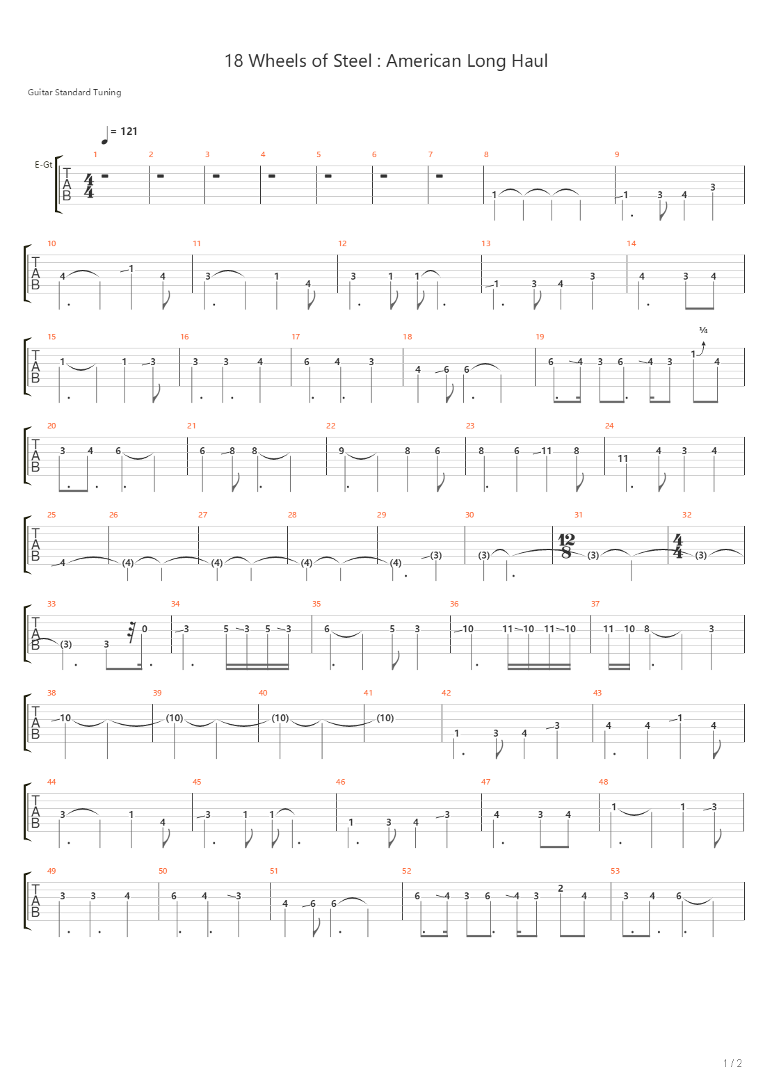 18 Wheels Of Steel American Long Haul吉他谱