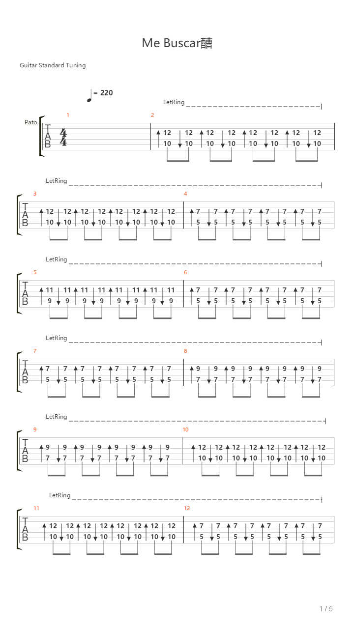 Me Buscars吉他谱