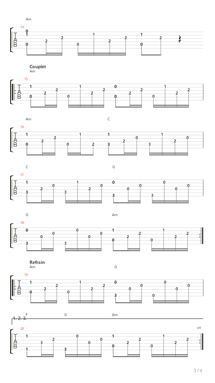 Chenoud吉他谱