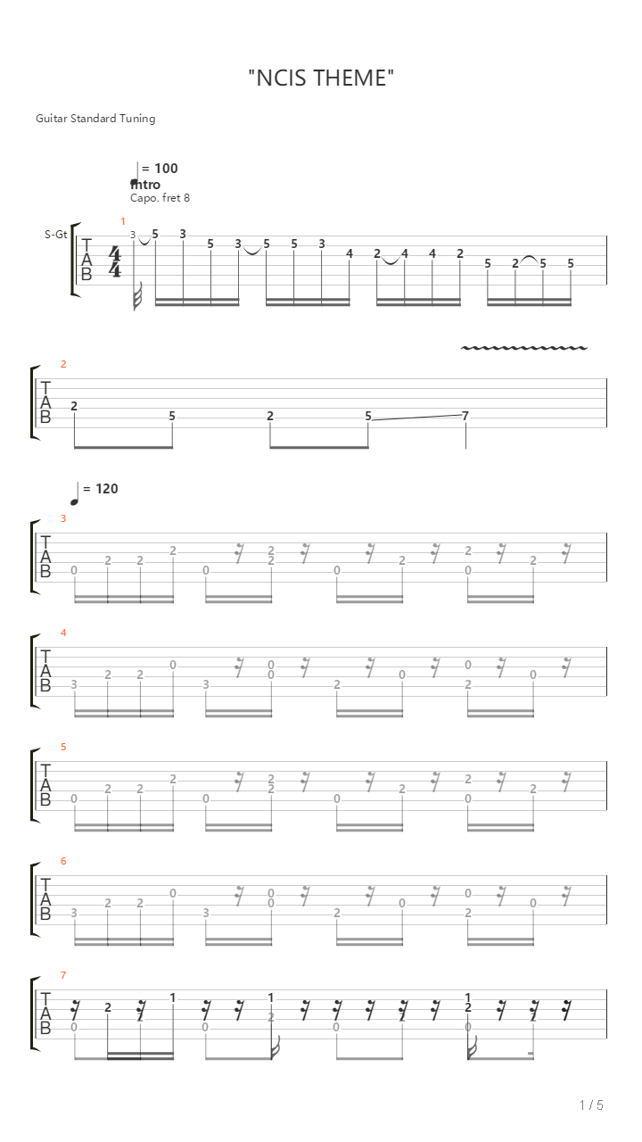 Ncis Main Theme吉他谱