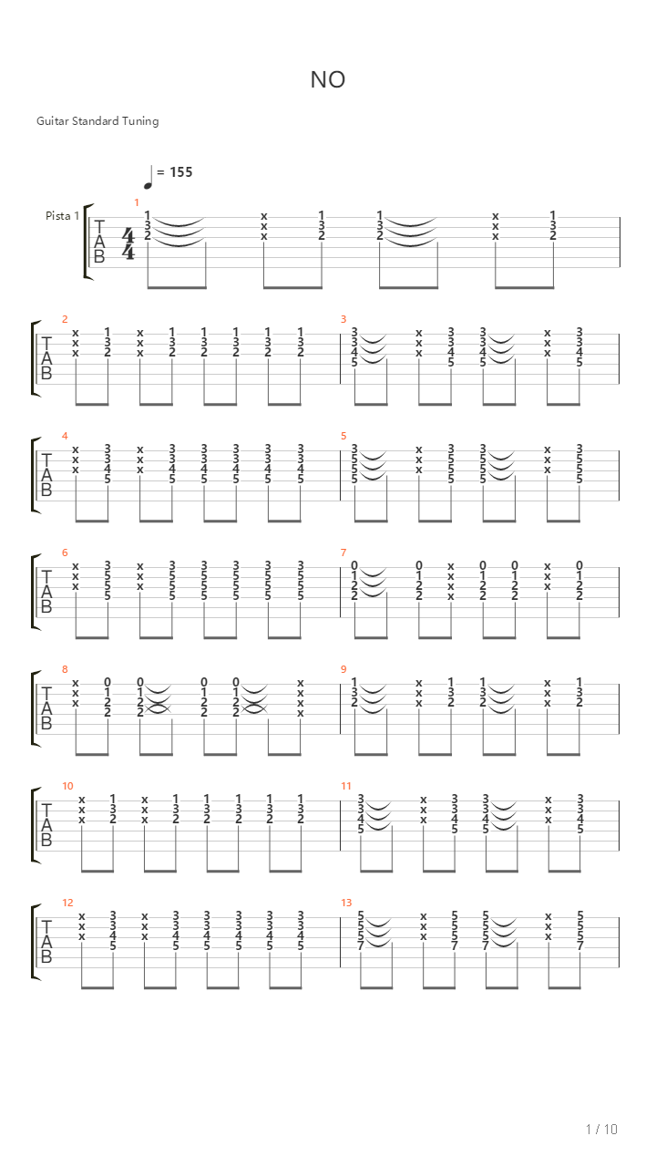 No吉他谱