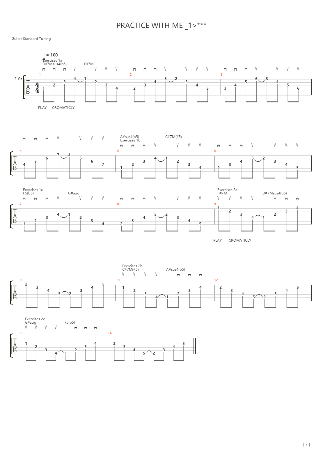 Guitar Exercises 1吉他谱