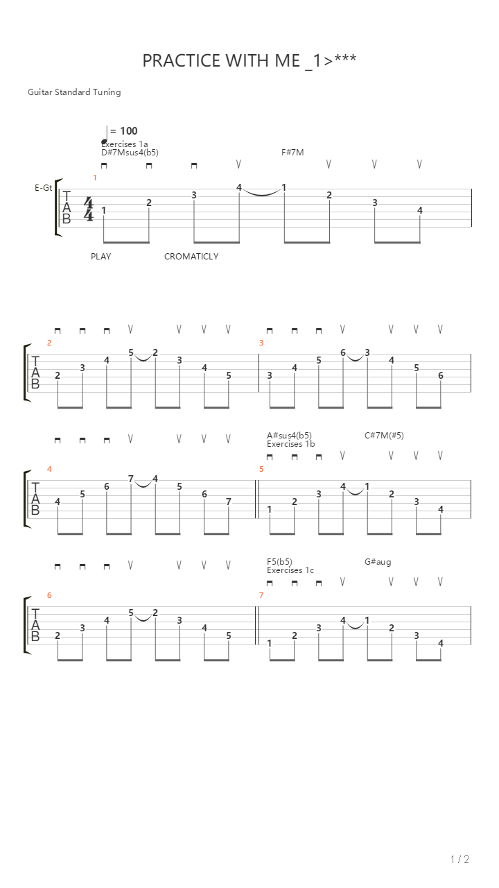 Guitar Exercises 1吉他谱