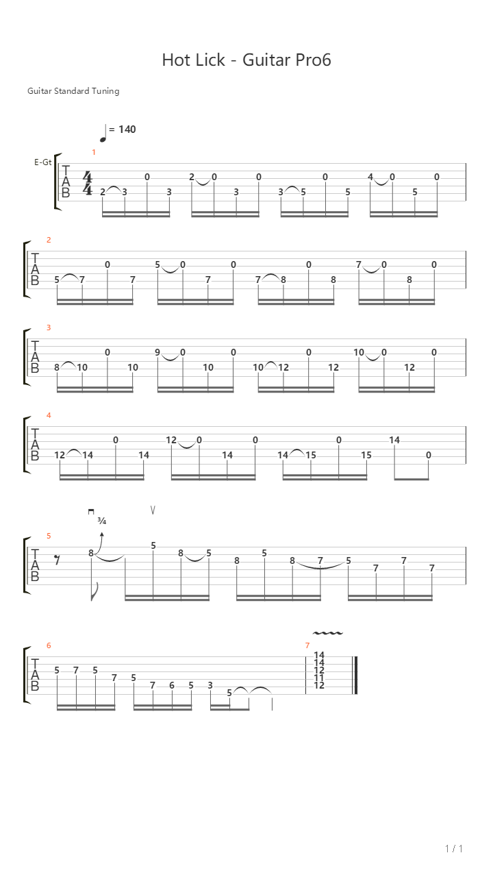 Hot Lick吉他谱