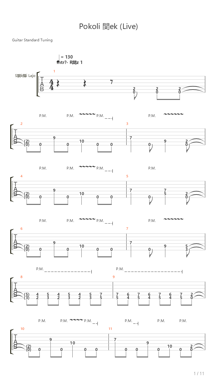 Pokoli Evek Live吉他谱