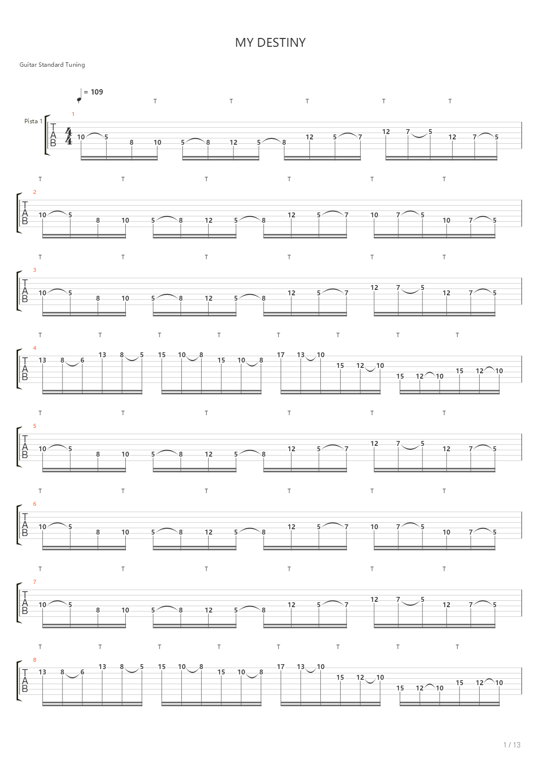 My Destiny吉他谱