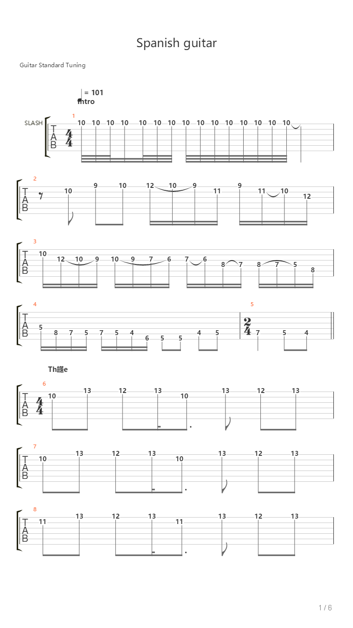 Spanish Guitar吉他谱