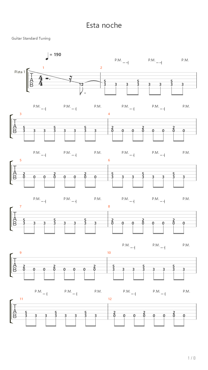 Esta Noche吉他谱