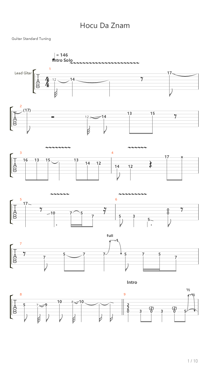 Hocu Da Znam吉他谱