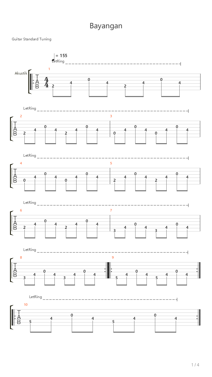 Bayangan吉他谱