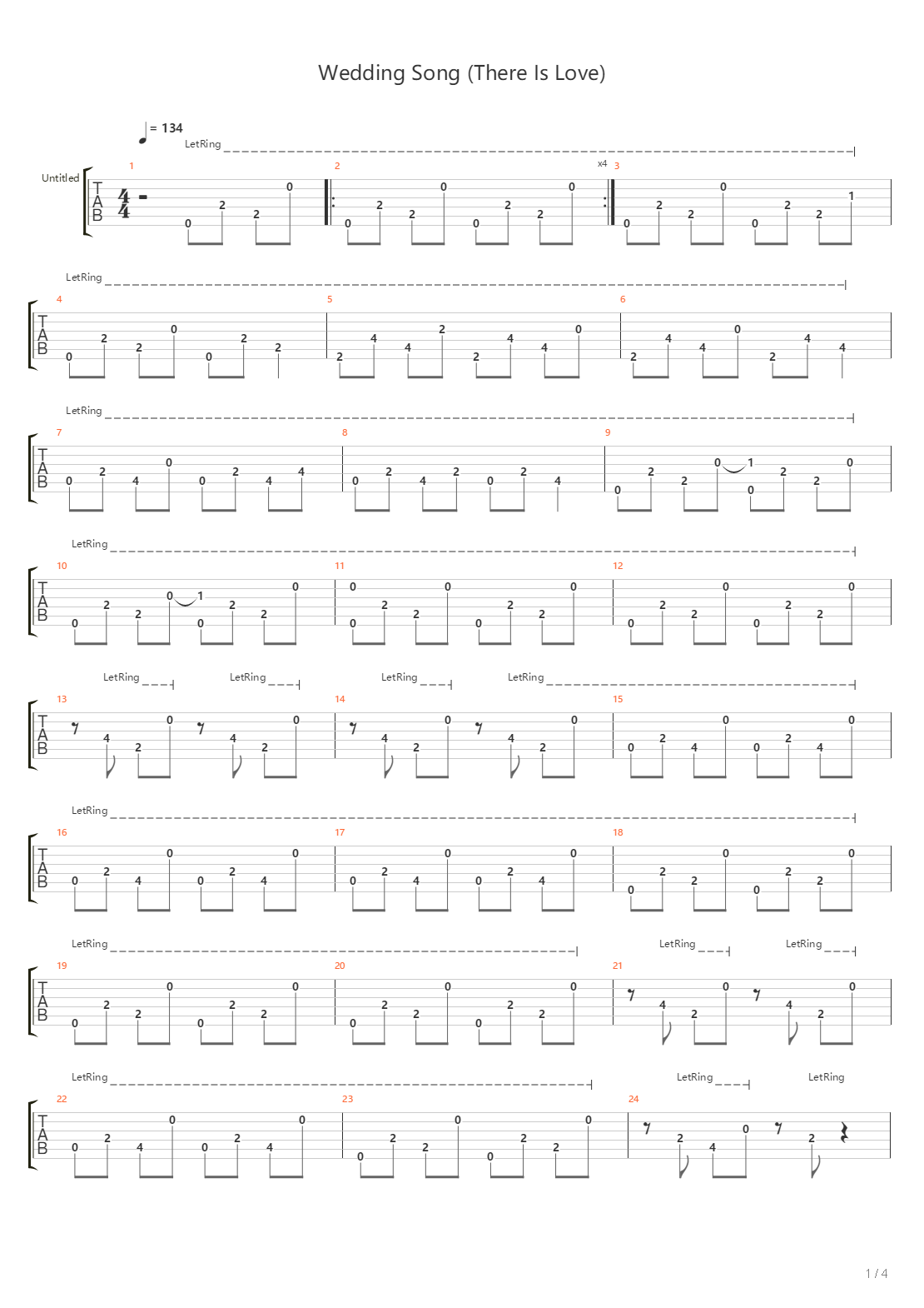 Wedding Song There Is Love吉他谱