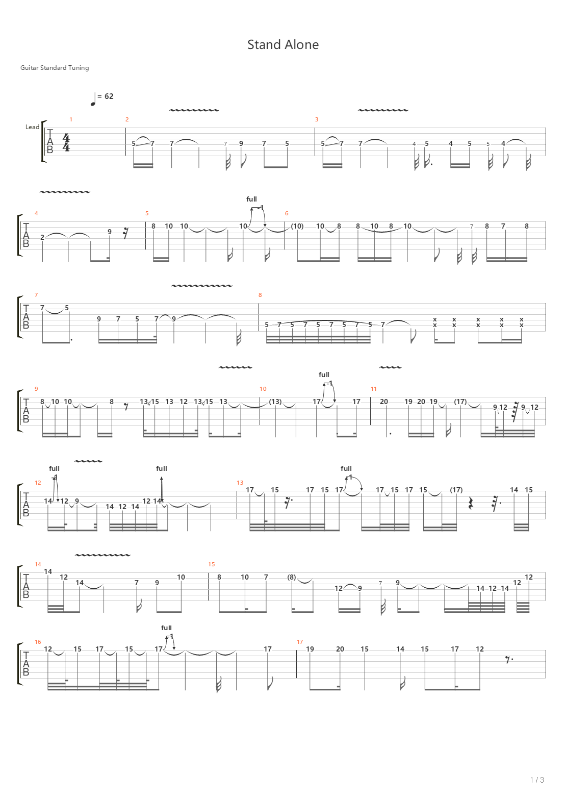 Stand Alone吉他谱