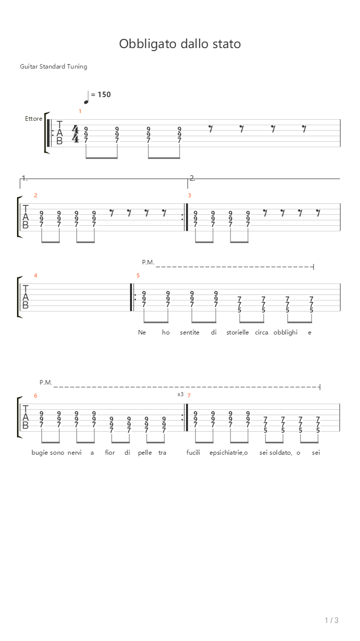 Obbligato Dallo Stato吉他谱