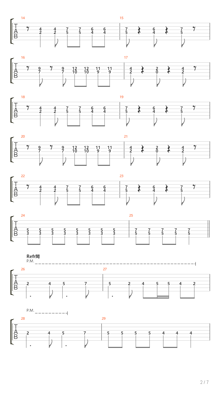 A Jel吉他谱