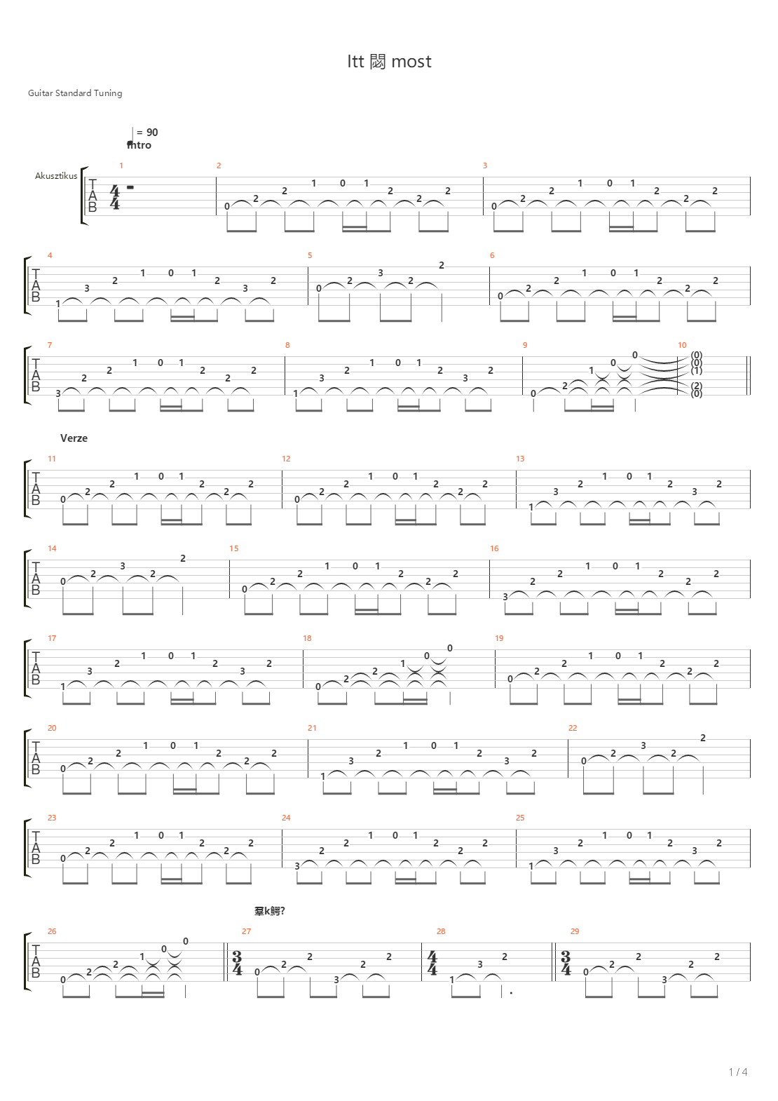Itt Es Most吉他谱