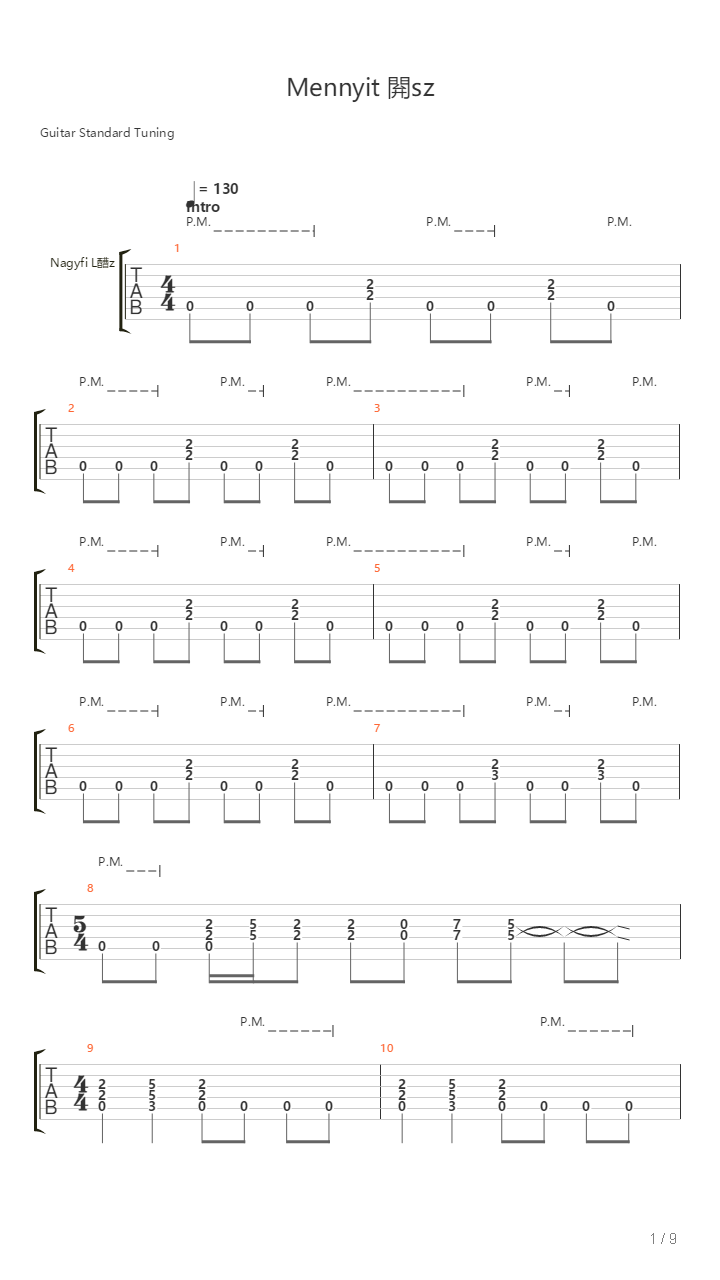 Mennyit Ersz吉他谱