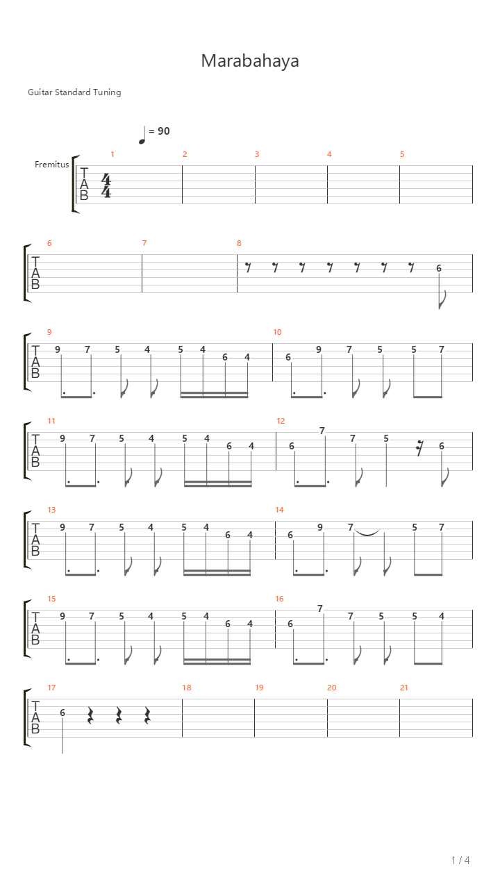 Marabahaya吉他谱