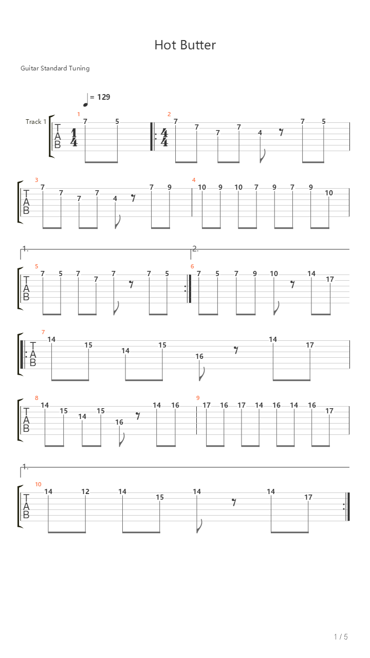 Hot Butter吉他谱