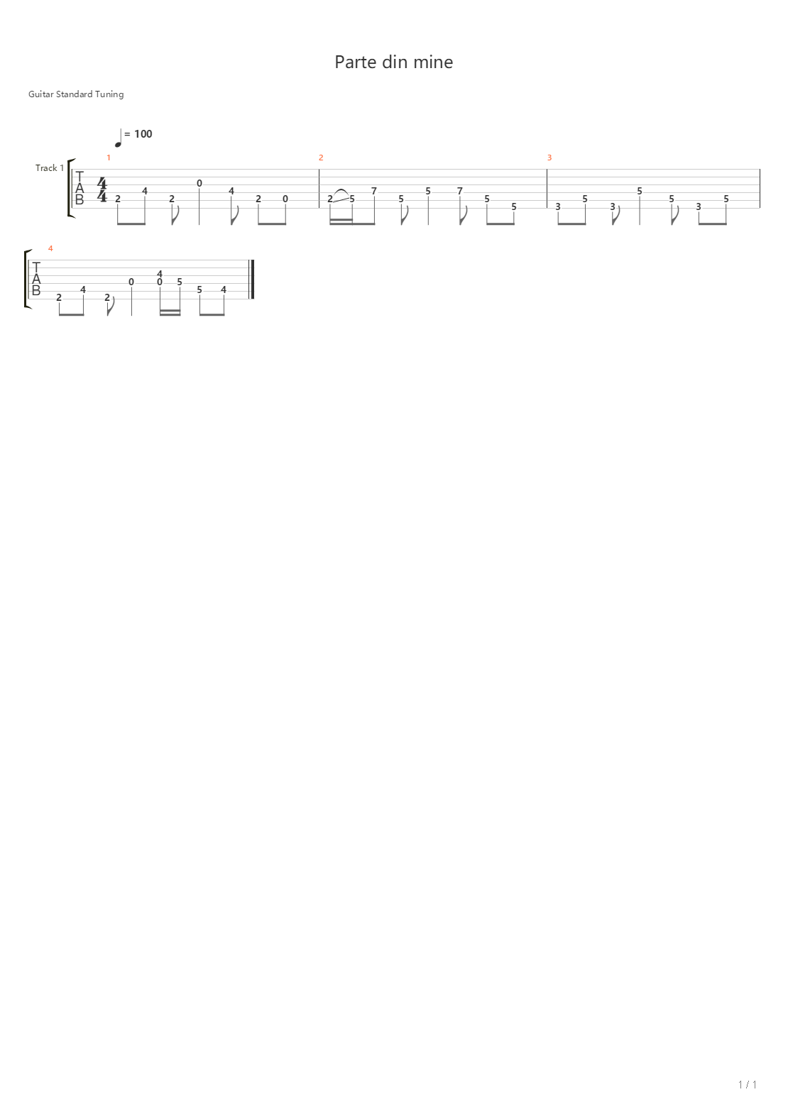 Parte Din Mine吉他谱